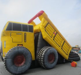 T8-373 Giant Monster Truck Inflatable khô Slide cho trẻ em
