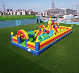T6-126 Công viên bơm hơi khổng lồ Thương mại Inflatable Fun City Khóa học vượt chướng ngại vật