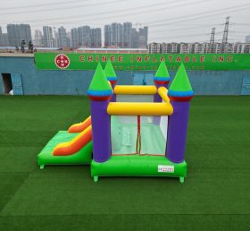 T2-1506 Cổ điển kết hợp lâu đài inflatable bounce nhà và slide