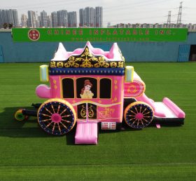 T5-672 Disney Pink Princess Carrier Combo Trampoline với Slide cho sự kiện bên