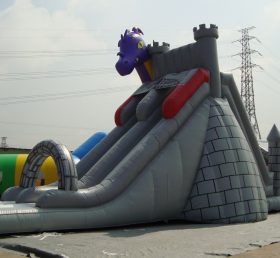 T8-368 Khủng long khổng lồ trượt bơm hơi lâu đài bơm hơi cho trẻ em với slide