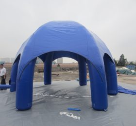 Tent1-307 Lều bơm hơi mái vòm quảng cáo màu xanh