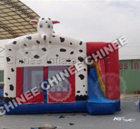 T5-104 Bò Inflatable Castle Combo Trượt