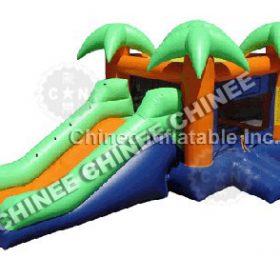 T5-155 Jungle Theme Inflatable Trampoline Combo Trượt