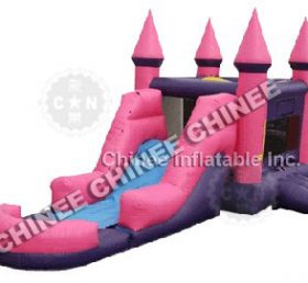 T5-156 Pink Inflatable Castle Trampoline Nhà