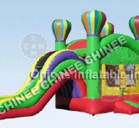 T5-169 Đầy màu sắc Balloon Trượt Inflatable Combo Bounce House