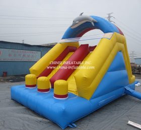 T8-164 Cá heo inflatable chướng ngại vật khô trượt