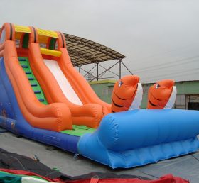 T8-214 Giant Cartoon Inflatable khô Slide cho ngoài trời