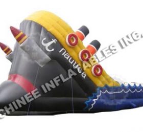 T8-551 Pirate Boat Inflatable Slide cho trẻ em