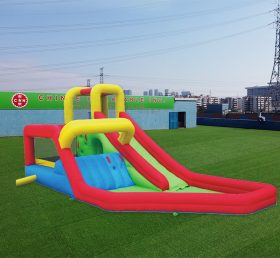 T8-553 Ngoài trời thương mại đầy màu sắc inflatable nước trượt bounce nhà kết hợp trò chơi cho công viên giải trí