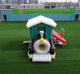T2-3307 Steam Train Inflatable Nhà Inflatable Combo Trượt cho Trẻ em Sự kiện Đảng