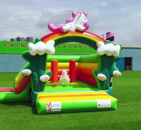 T2-3490 Jungle Inflatable Trampoline Với Slide