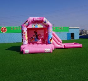 T2-1509B Ngoài trời trong nhà trẻ em pullover công chúa hồng trampoline lâu đài kết hợp