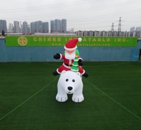 ID1-005 Santa Claus và gấu Bắc cực trang trí bơm hơi cho Giáng sinh