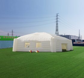 Tent1-4463 Yurt khổng lồ màu trắng hình lục giác bơm hơi cho các sự kiện thể thao và tiệc tùng