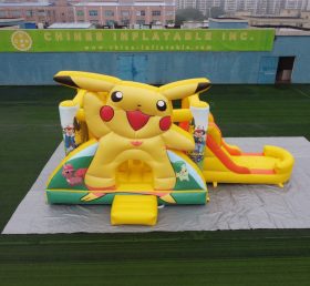 T2-4444 Lâu đài bơm hơi Pokémon Pikachu với Slide